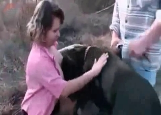 Big-tit wife have sex with a nice doggy